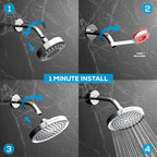 SparkPod Shower Head - High Pressure Rain - Premium Quality Luxury Design - Easy Clean Adjustable Replacement for Your Bathroom Shower Heads (Polished Chrome Finish, 6 Inch Round)