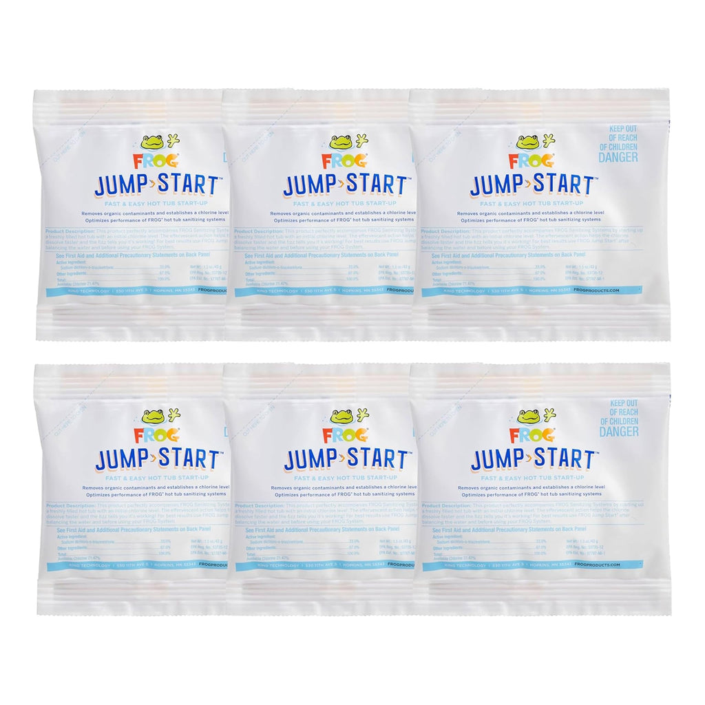 FROG Jump Start for Hot Tubs - Start-Up Chlorine Shock Removes Organic Contaminants & Establishes Chlorine Level - Hot Tub Set Up & Treatment - 6 Pack