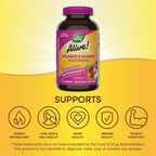 Nature's Way Alive! Women's Daily Gummy Multivitamins, 16 Vitamins & Minerals, Energy Metabolism*, Hair Skin & Nails*, Vegetarian, Mixed Berry Flavored, 150 Gummies (Packaging May Vary)