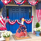 AnyDesign Patriotic 4th of July Porch Goose Outfit, Red Blue American Flag