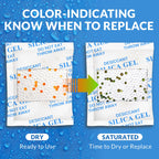 Silica Gel Packets 5 Gram 150 Pack, Color-Indicating Rechargeable Desiccant Packs Moisture Absorber for Food Storage, Electronics, Camera Lens, Toolboxes, 3D Printer Filament & Safes