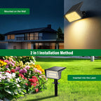 LAMKEEP Solar Spot Lights Outdoor with 60 LED & Auto On/Off, 4 Pack Solar Lights Outdoor Waterproof IP68 with 3 Lighting Modes, 2-in-1 Solars Landscape Light for Outside, Garden, Yard(Warm White)