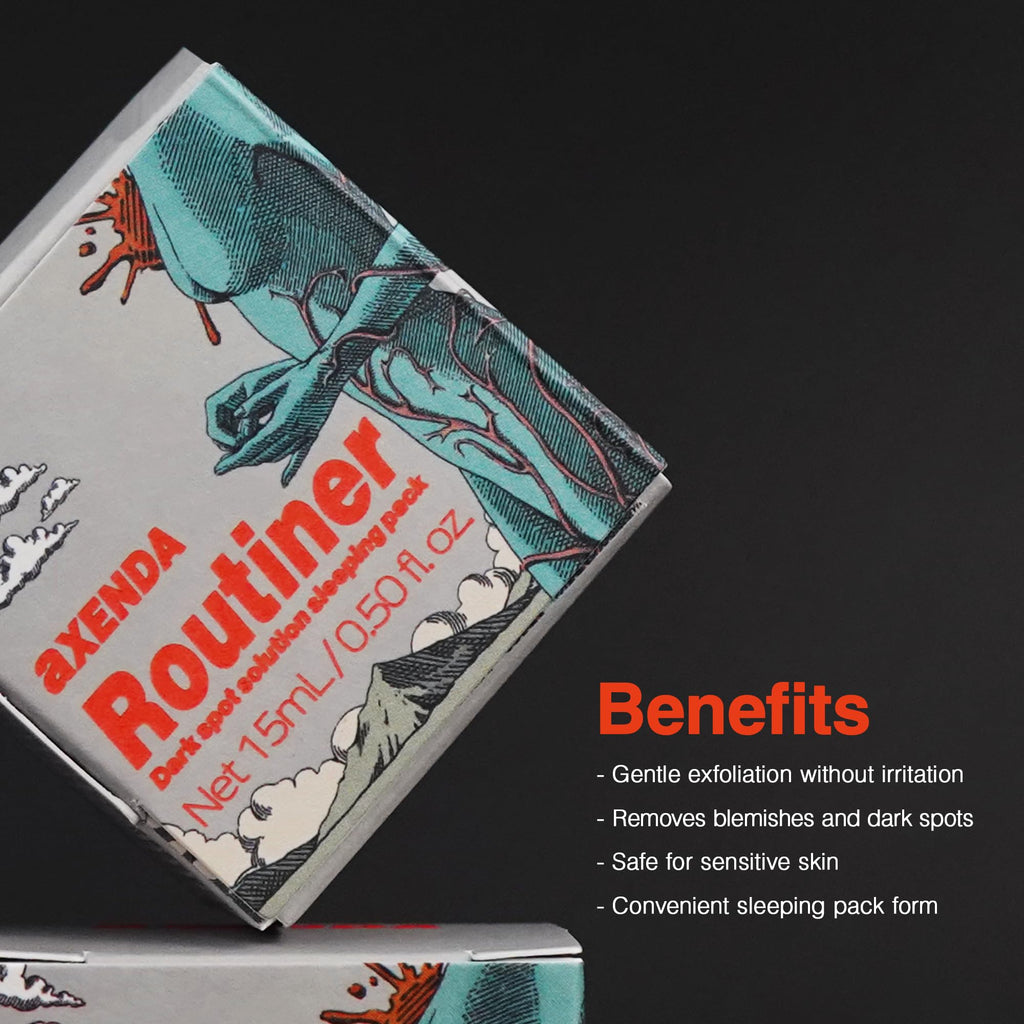 VQM AXENDA Routiner, Soft Peeling Pack for Sleeping, Dull Skin, Pigmentation, Blackheads, Acne, Sensitivity