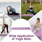 Fitvids 1/2-Inch Thick High Density Foam Exercise Yoga Mat with Carrying Strap, For Cushioning The Body Against Hard Floors, Taro Purple
