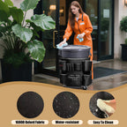 Hongmed Trash Can Caddy Bag: 1680D Fabric Heavy-Duty Cleaning Caddy with Adjustable Buckle fits 32-55 gal Trash Can, Multi-Pockets Cleaning Tool Organizer for House Cleaners & Janitorial Duties