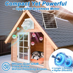 Solar Exhaust Fan with Power Adapter, 6 Inch Solar Powered Exhaust Ventilation Fan, Quiet Brushless Solar Vent Fan with 25W Solar Panel, Anti‑Backflow Valve for Chicken Coop, Shed, Greenhouse