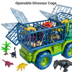TEMI Dinosaur Truck Toys for Kids 3-5 Years, Tyrannosaurus Transport Car Carrier Truck with 8 Dinosaur Figures, Activity Play Mat, Dinosaur Eggs, Trees, Capture Jurassic Play Set for Boys and Girls