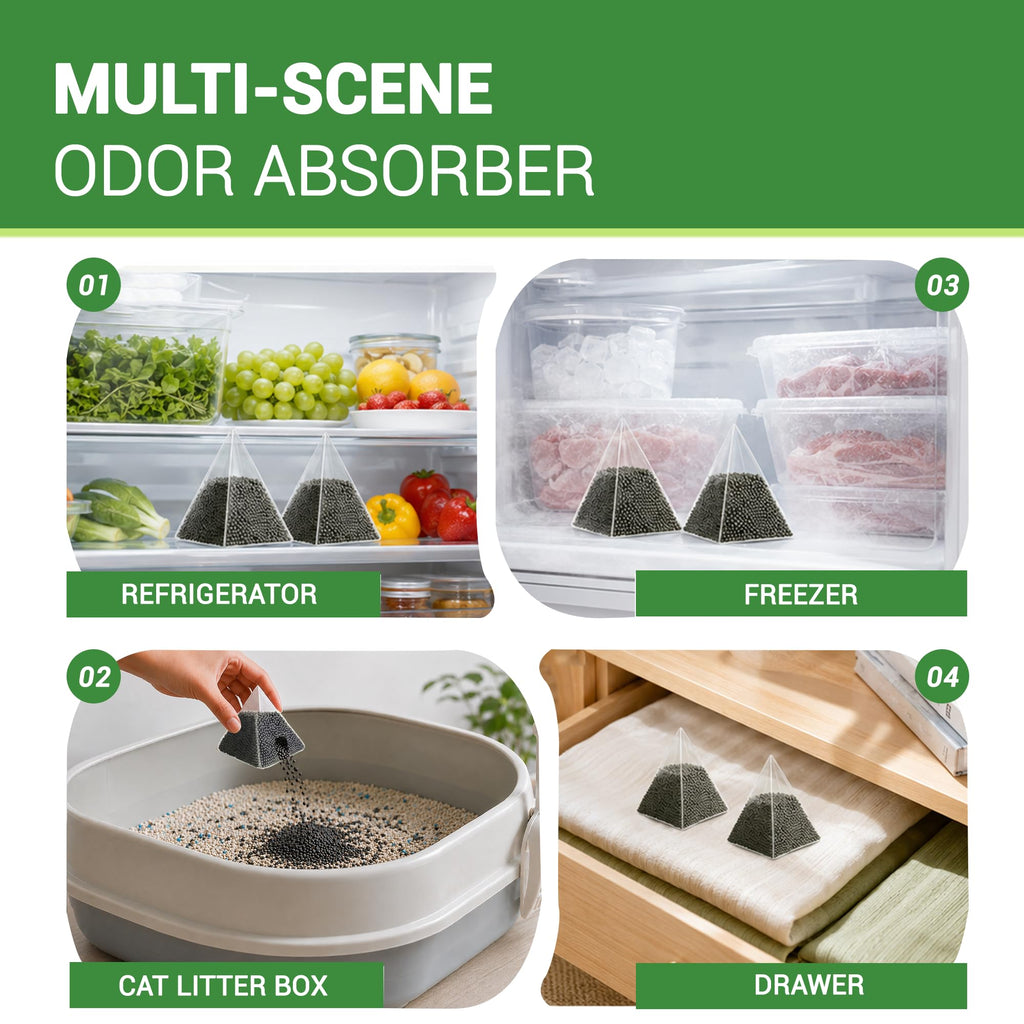 ORIX Refrigerator Deodorizer 10 Pack — Activated Charcoal Odor Absorber