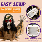 JOYIN Halloween Decoration Outdoor Animated Zombie Groundbreaker, Light-up Skeleton Zombie Groundbreaker Prop with Creepy Sound for Halloween Outside Decoration, Lawn, Yard, Patio, Haunted House Decor