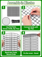 16''H x 11''Dia Plant Protectors from Animals - Full-Protection Anti-Rust Plant Cages with Covers for Outdoor Plants, Wire Garden Cloches for Plants Strawberry Keeping Chicken Rabbits Out, 4 Sets