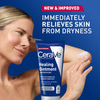 CeraVe Healing Ointment, Hydrating Skin Protectant With Petrolatum, Hyaluronic Acid & Ceramides, Face & Body Skin Barrier Repair For Cracked, Chafed, Dry Skin, Fragrance Free & Lanolin Free, 3 Oz