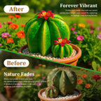 inihpocv 4-Piece Metal Barrel Cactus Yard Art Set