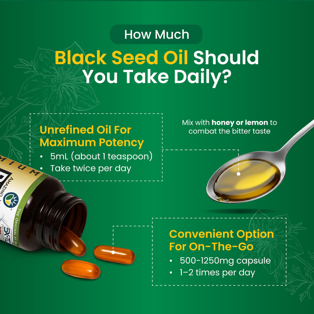 Amazing Herbs Premium Black Seed Oil - Gluten Free, Non GMO, Cold Pressed Nigella Sativa Aids in Digestive Health, Immune Support, Brain Function, Joint Mobility - 4 Fl Oz (Pack of 2)