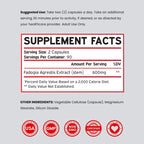 Fadogia Agrestis 600mg Extract - (180 Capsules) - [Maximum Strength] - Strength, Drive, Athletic Performance, Muscle Mass - Third Party Tested - Zero Fillers - Gluten Free, Non-GMO, Vegan Capsules