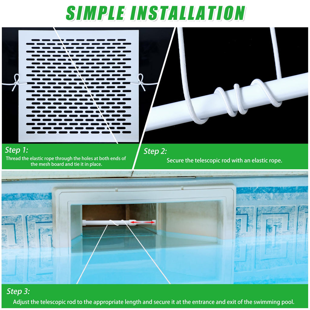 Guotwozi Skimmer Guard Kit Pool Skimmer Net Leaf Skimmer Catcher Shield Protective Spring Action Net System Leaf Protection Debris Prevent Blockage Easy Assembly Durable White