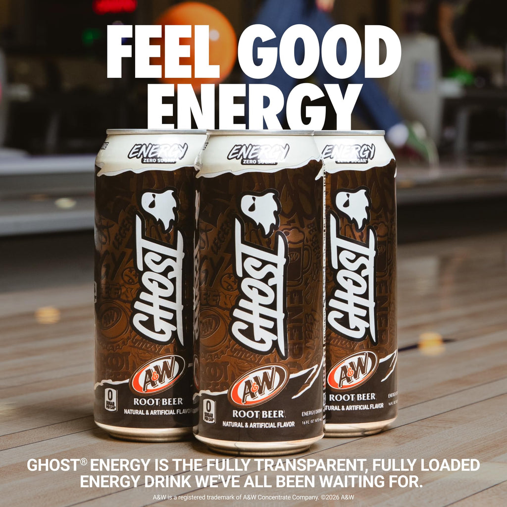 GHOST Energy Drink, Zero Sugars, 12-Pack, A&W Root Beer, 16oz
