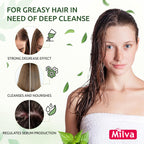Milva Nettle Shampoo for Oily Hair - 6.7 Fl Oz Natural Oily Hair Shampoo for Greasy Roots & Scalp - Clarifying Degrease Treatment - Control Sebum, Add Volume & Shine - Made in Bulgaria - 200ml