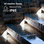 JEJOT Solar Step Lights Outdoor Waterproof IP65,Cool White Brown Solar Stair Lights, Outdoor Light Decor for Stair, Deck, Step, Porch and Outside Patio, 12 Pack
