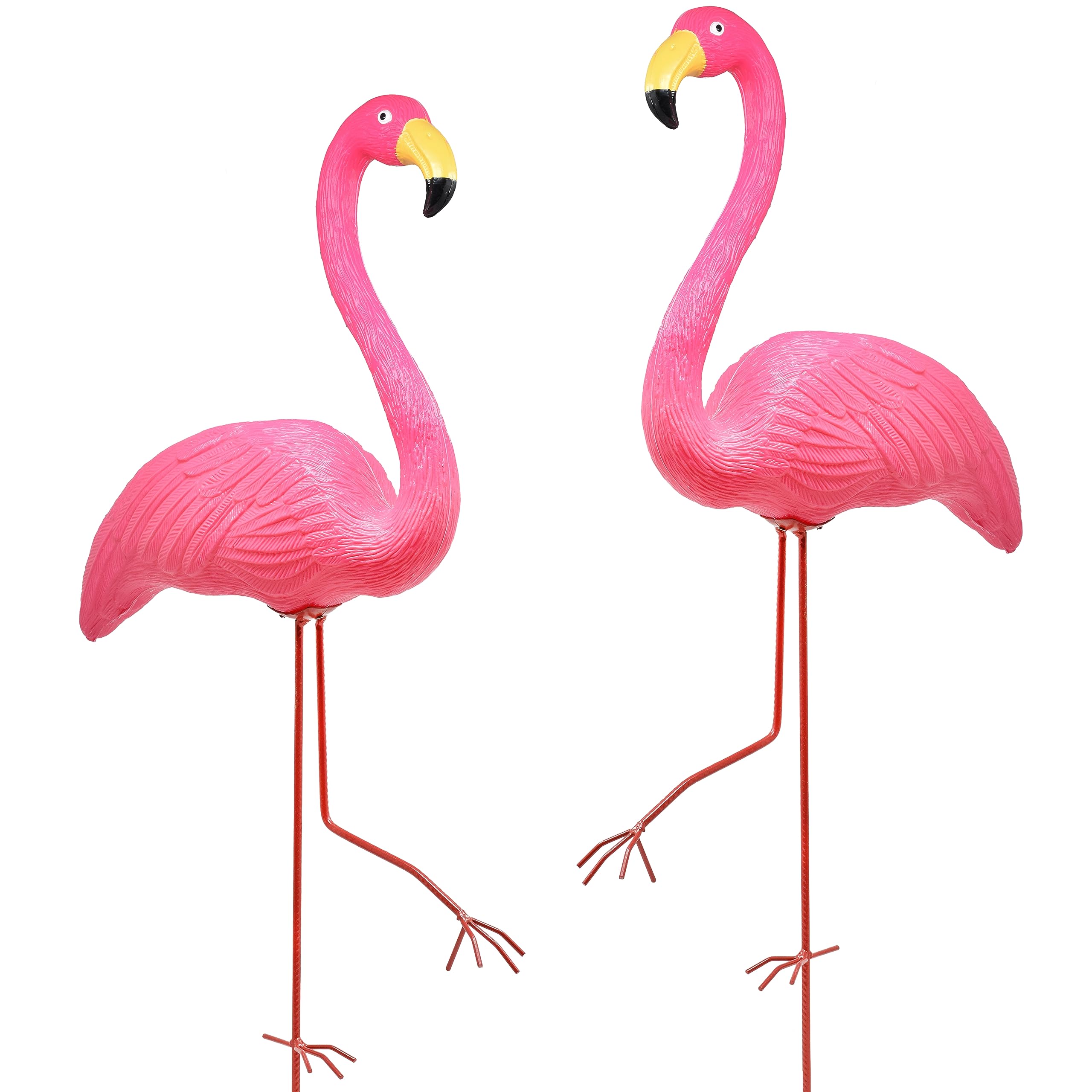 Pink Flamingos Yard Decorations Decor Ornaments for Outdoor Lawn Garden 2pk