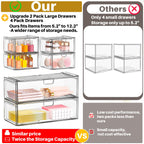 caktraie 6-Pack Acrylic Stackable Storage Drawers for Vanity, Desk, Bath
