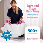 Improvia Positioning Bed Pad, with 8 Reinforced Handles, Quick-Drying, Washable, Waterproof, for Lifting, Turning, Transfering, Elderly and Incontinence Patients (Pink, 34" x 52" - Pack of 1)