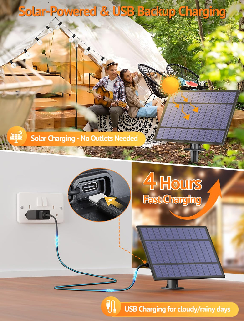 Larkvue 50FT(2x25FT) Solar String Lights Outdoor with Remote, Waterproof Dimmable 3 Modes Patio Lights with 20+2 LED G40 Bulbs for Cafe Bistro-Black