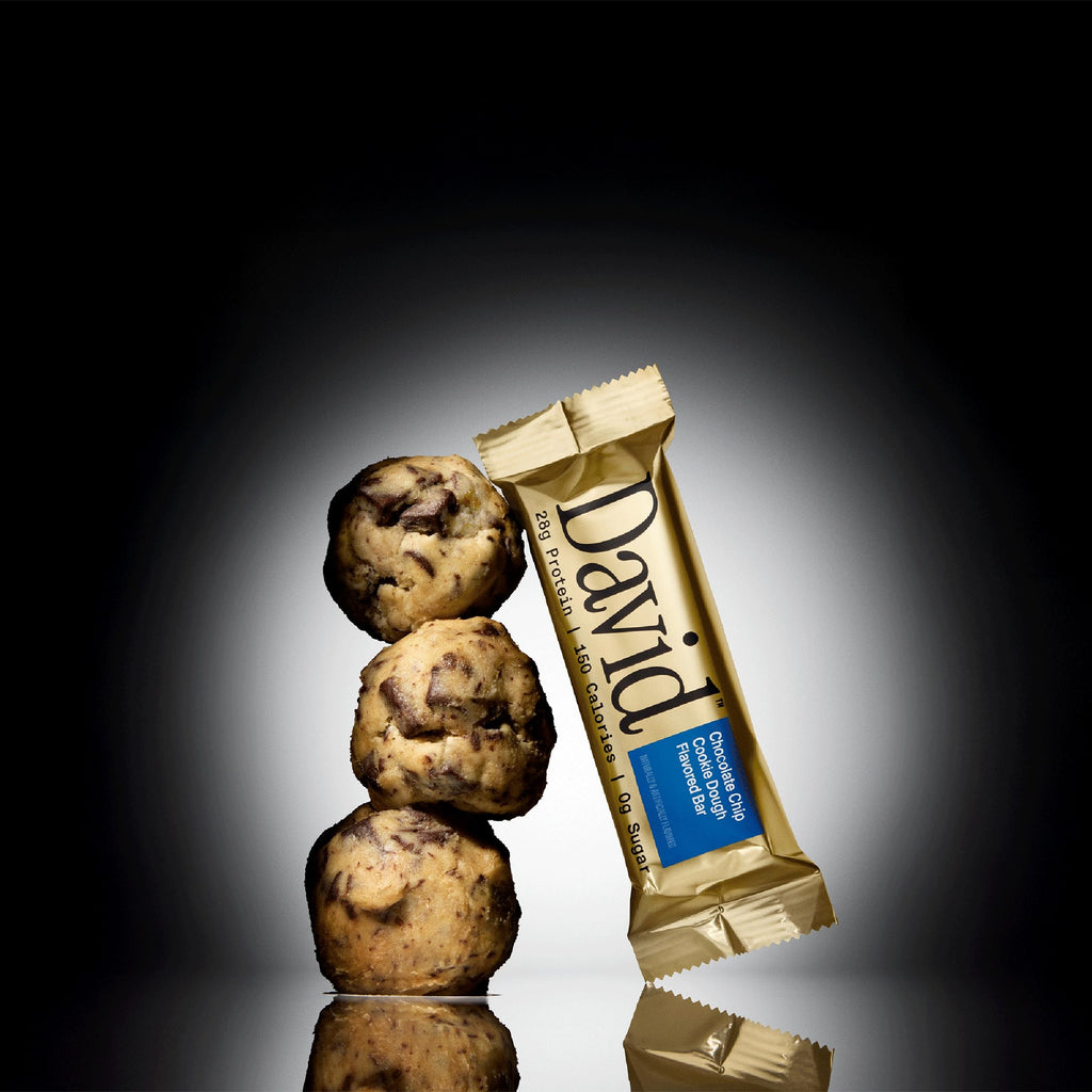 David Chocolate Chip Cookie Dough Flavored Bars | 28g Protein | 12 Pack