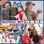 Skylety 96 Pcs 250th Anniversary Patriotic Resin Ducks USA 4th of July Independence Day Party Decor Luminous Duck Figure Garden Potted Miniature Cake Decor Craft Charms Collector Veteran Souvenir