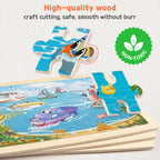 SYNARRY Large Wooden Vehicle Jigsaw Puzzles for Kids Ages 4-8, 60-Piece