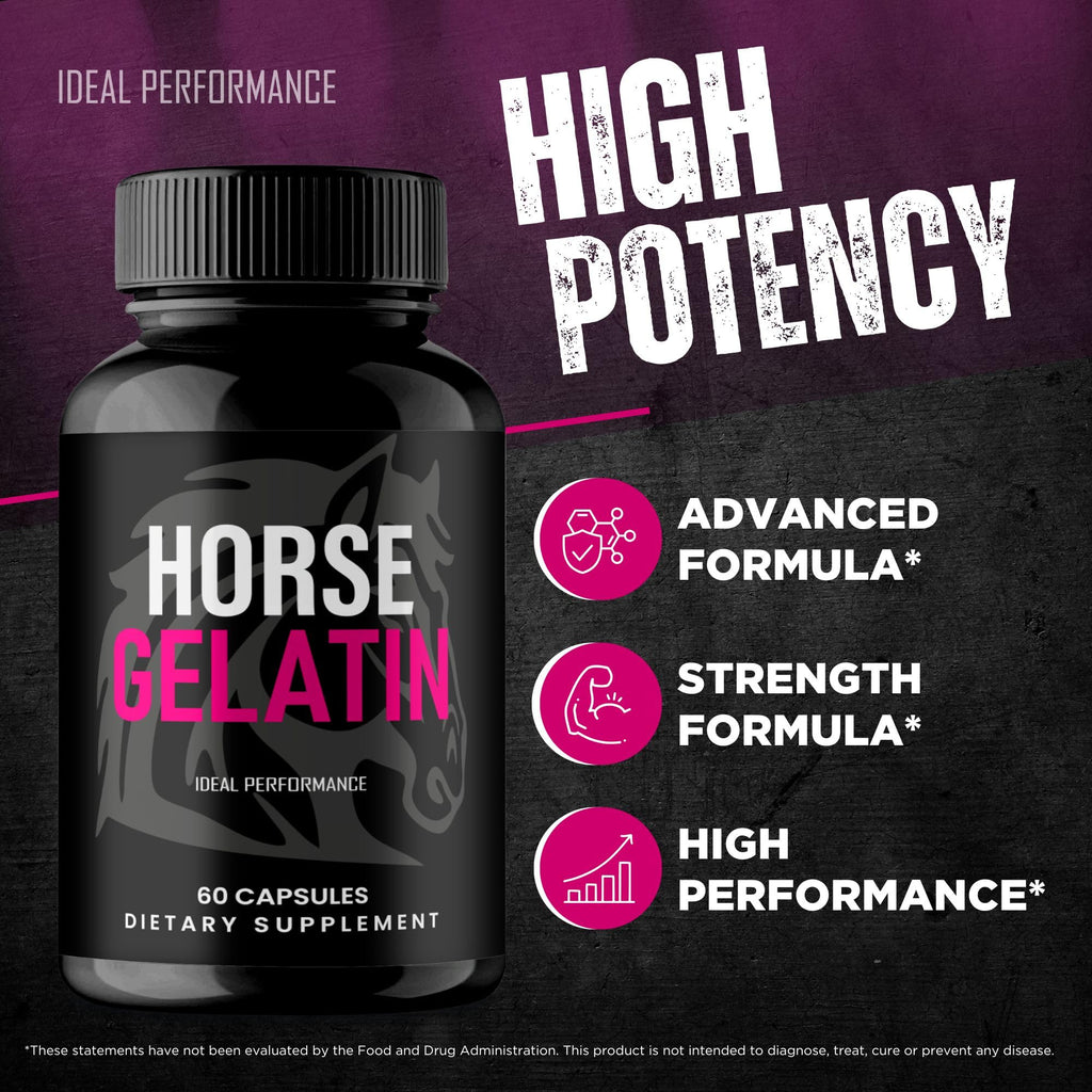 IDEAL PERFORMANCE Horse Gelatin Capsules, HorseGelatin Pills Reviews (3 Pack)