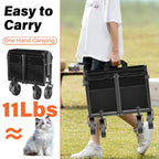 Wagons Carts Foldable - 280Lbs Collapsible Wagon Cart with Wheels Portable - Folding Wagon Lightweight for Camping, Sports, Travel, Picnic, Groceries, Shopping
