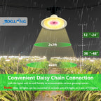 JMXULONG Outdoor LED Grow Lights, Waterproof String Grow Light, Full Spectrum Plant Growing Lights with 12Ft Adjustable Cord 3 Lights