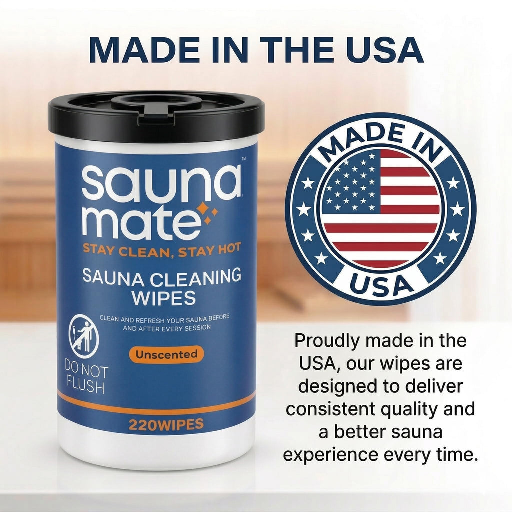 SaunaMate Sauna Cleaning Wipes, 220 Count, Unscented Disposable Sauna Wipes, Cleans Sweat, Oil & Grime Between Uses, For Sauna Benches & Backrests, Home, Gym & Commercial Use