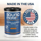 SaunaMate Sauna Cleaning Wipes, 220 Count, Unscented Disposable Sauna Wipes, Cleans Sweat, Oil & Grime Between Uses, For Sauna Benches & Backrests, Home, Gym & Commercial Use