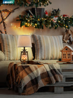 LEDIARY 18.72" LED Vintage Lantern Flickering Flame Table Lamps Set of 2