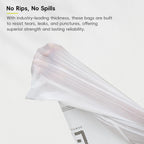 EKO 10.6 Gallon / 35–40 Liter Drawstring Trash Bags, 60 Count Heavy-Duty Tall Kitchen Garbage Can Liners, Extra-Strong Leak-Resistant, Unscented, White, Code M