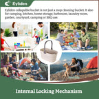 Eyliden Collapsible Bucket, Bucket for Cleaning Mop, 10L(2.6Gallon) Multiuse Foldable Water Pail, Portable Handy Basket for Cleaning Mop, Camping, Tailgating and More