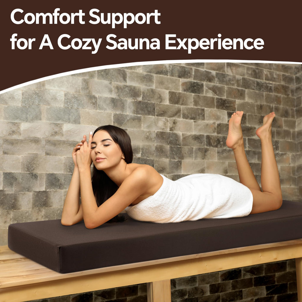BALAPET Waterproof Sauna Seat Cushion, Thick High-Density Foam Heat Insulation Mat for Sauna Bath House Shower Room, Sauna Accessories for Infrared Sauna Resting(Brown)
