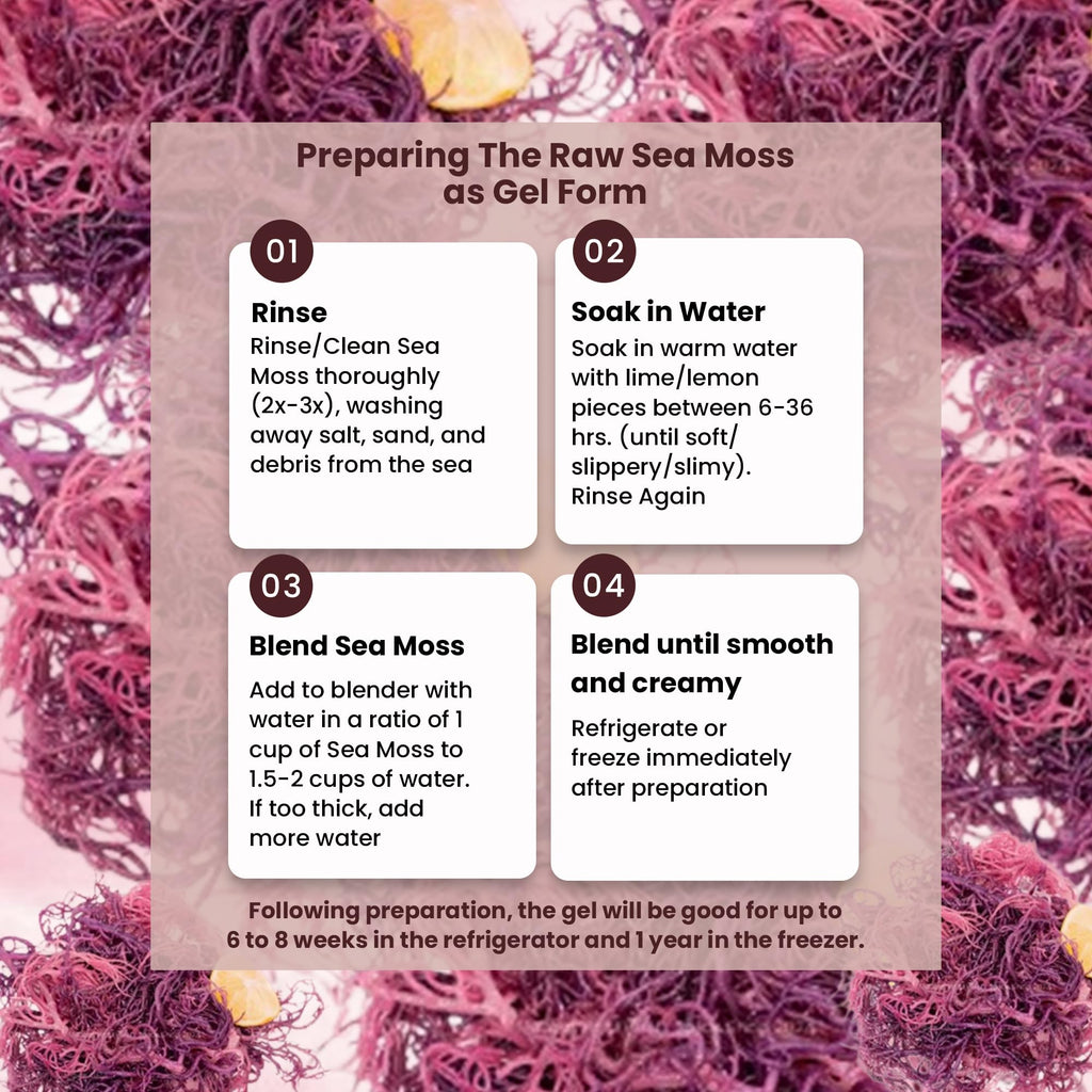 Herb To Body Purple Sea Moss – 4oz, Purple Sea Moss, Gold, 100% Wildcrafted from Saint Lucia Raw and Dried, Vegan Superfood with 90+ Minerals, Non-GMO