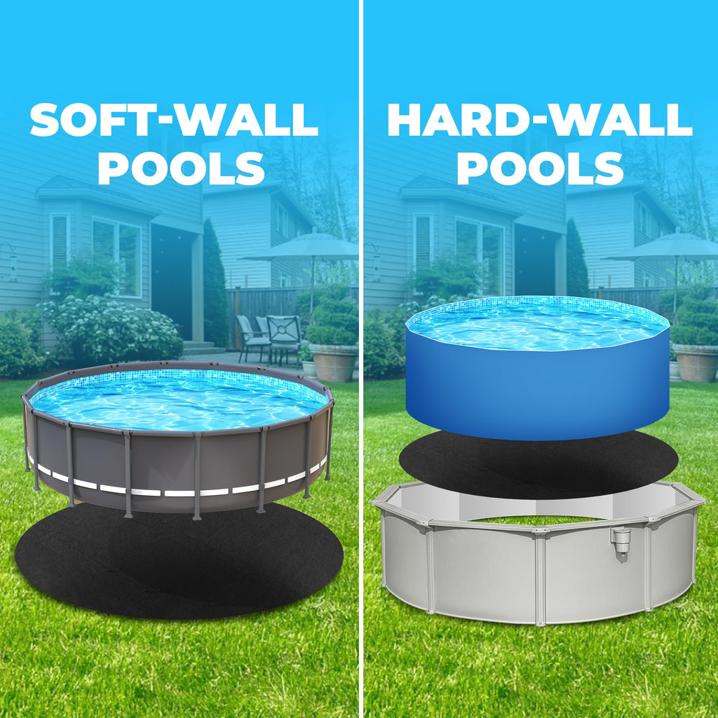 AquaJoyer 10' x 16' Oval Thicker Heavy Duty Pool Liner Pad for Above Ground Pool, Pool Padding Underlayment for Pool Bottom, Protects Pool Prevents Punctures Weed Barrier Comfortable underfoot