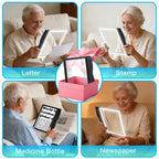 6X 30X Rechargeable Magnifying Glass with Light, Handheld Magnifying Glass for Reading, Large Full Page Magnifier with Light, Lightweight Book Magnifier for Reading Small Prints Seniors Low Vision