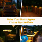 KEILAIMO Solar Post Cap Lights, 2 Pack Upgraded Outdoor Deck Fence Post Solar Lights for 4x4 5x5 Wood/Vinyl Posts, IP65 Waterproof, 10-12 Hours Warm/Cool White Glow for Garden/Patio/Porch - Black