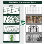 Amoskey Cucumber Trellis, Garden Trellis for Climbing Plants Outdoor, Foldable A-Frame Trellis, Cucumber Trellis for Raised Bed for Cucumbers, Peas, or Tomatoes (Green, Small Grid 48‘’H*34''W)