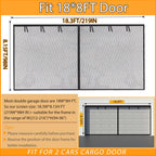 Garage Screen Doors for 2 car garage-18x8FT Fiberglass 3000g/6.7lb Durable Heavy Duty Magnetic Garage Door Screen Retractable Hands Free with 6 Roll Up Straps for Patio Workshop Home Gym Sun Room