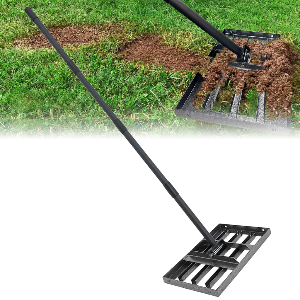 Lawn Leveling Rake 17"x10",Lawn Leveling Tool with 68" Long Adjustable Stainless Steel Handle for Leveling Soil,Grass,Sand or Dirt,Heavy Duty Lawn Leveler for Backyard,Garden,Golf Course,Farm,Pasture