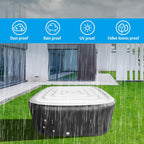 Tlswshsy 4.2Ft Inflatable Hot Tub Cover- Energy Saving Lid for Square Hot Tub- Foldable Protective Rain Overflow Cover for Inflatable Outdoor Hot Tubs
