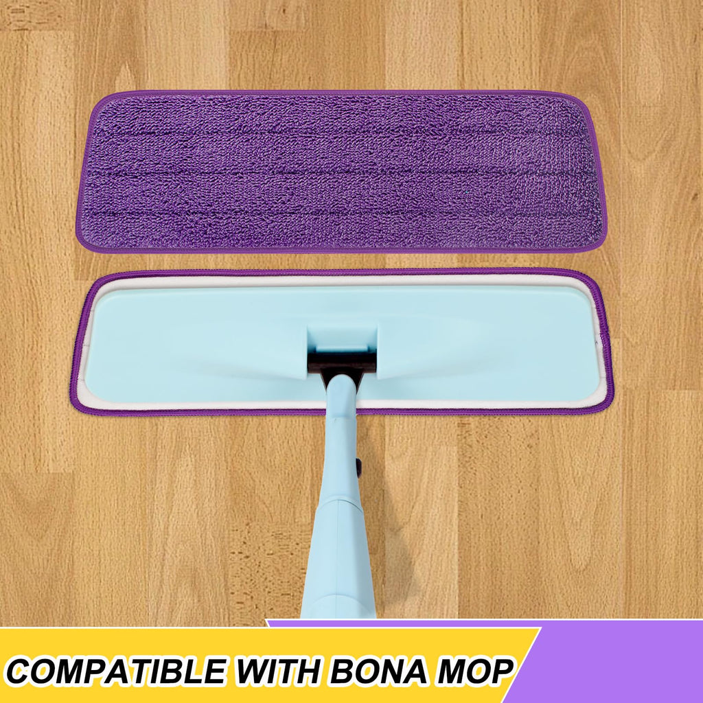H-Gamely 10 Pack 16.5 inch Reusable Mop Pads Microfiber Spray Mop Replacement Heads for Wet/Dry Mops Compatible with Bona Floor Care System