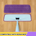 H-Gamely 10 Pack 16.5 inch Reusable Mop Pads Microfiber Spray Mop Replacement Heads for Wet/Dry Mops Compatible with Bona Floor Care System