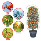 PDGROW Garden Mesh Netting for Plants, 4 Pack Insect Bird Barrier Netting Mesh with Drawstring, 3.3x4.9 FT Garden Bug Netting Plant Cover for Protect Fruit Tree Vegetable Flowe