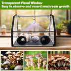 Meonum Mushroom Grow Tent and LED Growing Light Kit, 30 x 20 x 20 Inch Portable Large Still Air Box, Mycology Mushroom Growing Kit, Indoor Propagation Stations with 48 LED Mushroom Grow Lamp(Black)